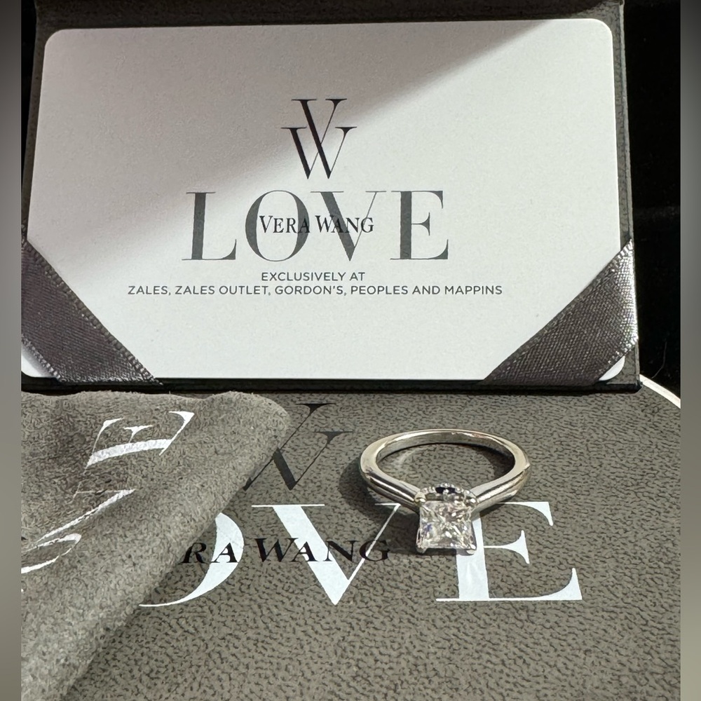 Vera Wang 14K White Gold Love Collection Diamond & Sapphire Engagement Ring 6